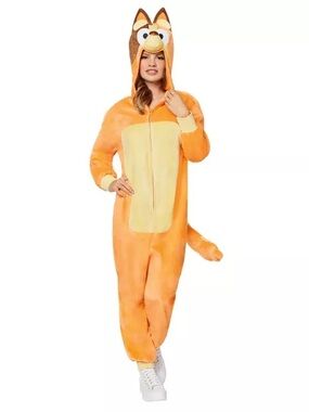 Bluey Cartoon Character Chilli Orange Fox Adult Costume Onesie S/M